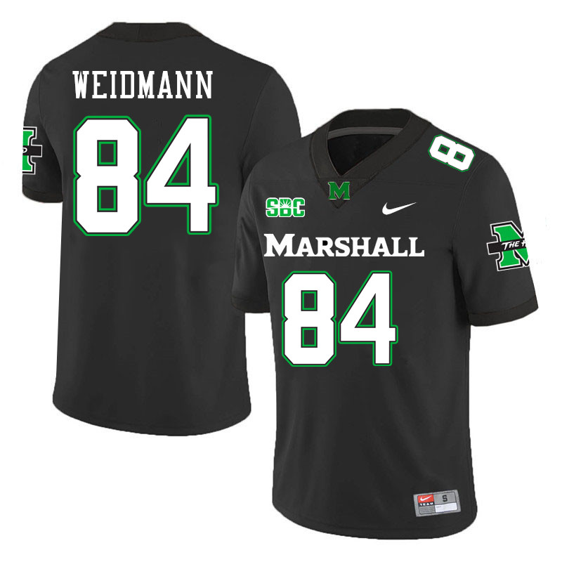 Marshall Thundering Herd #84 Nico Weidmann College Football Jerseys Stitched-Black Marshall Thundering Herd #84 Nico Weidmann College Football Jerseys Stitched-Black